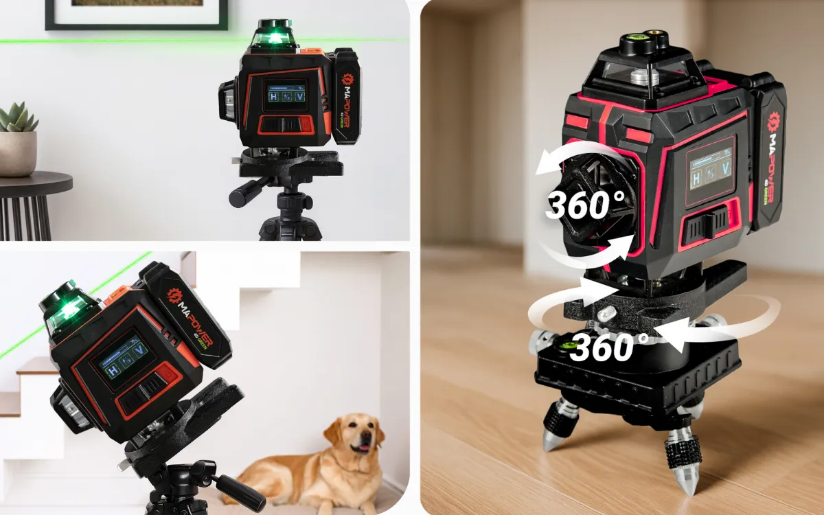 laser 4D do poziomowania elementów podczas prac montażowych w domu